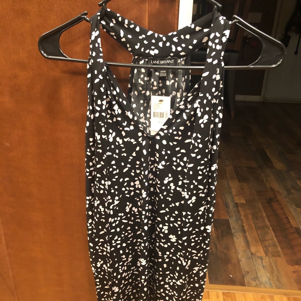 Lane Bryant Sleeveless Polka Dot Shirt